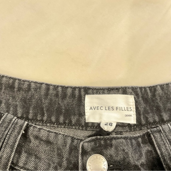 Avec Les FILLES Jeans black Leather Panel pants Sz 28 / US 6 NWT - Picture 9 of 11